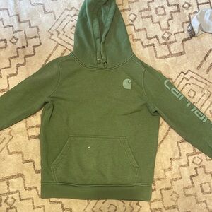 Selling a kids green Carhartt sweatshirt in size small